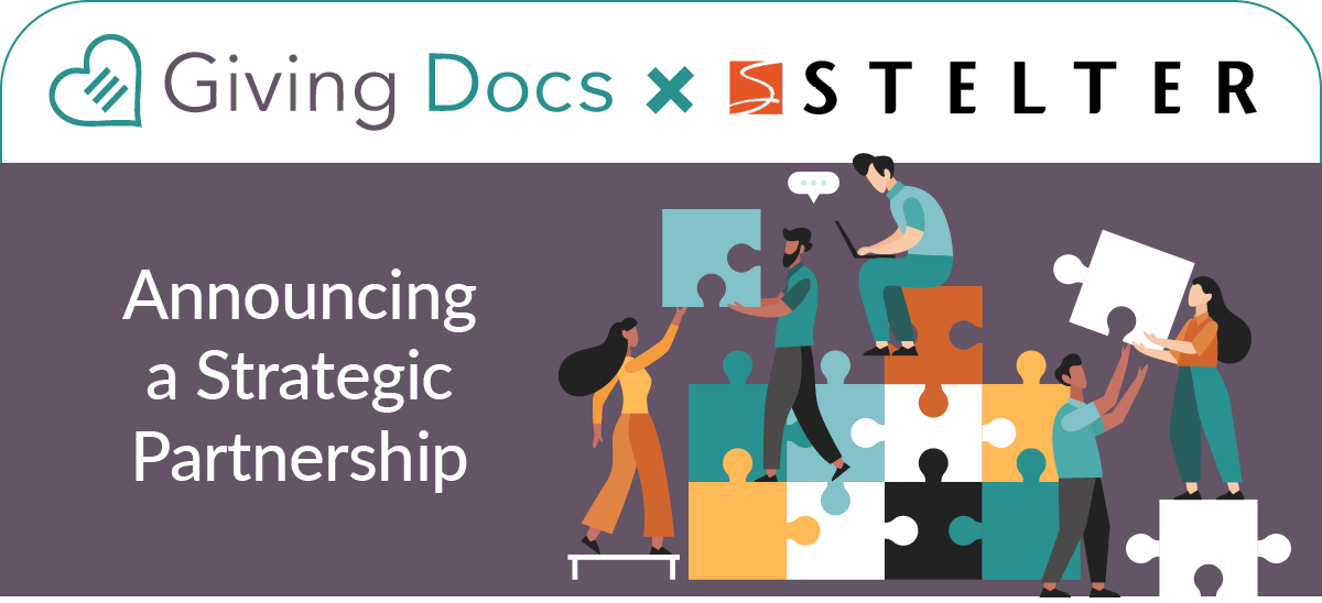 THE STELTER COMPANY AND GIVING DOCS ANNOUNCE STRATEGIC PARTNERSHIP